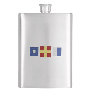 Monogramm der Seesignalflagge für Wasserfarben Flachmann