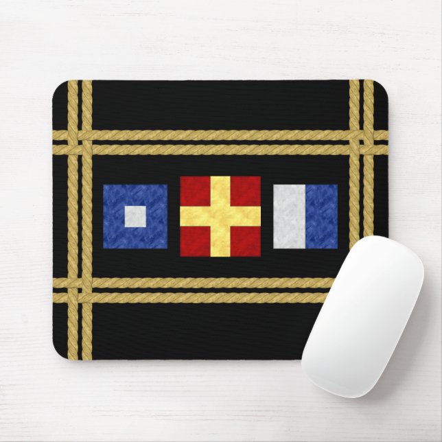 Monogramm der Seesignalflagge für Wasserfarben Mousepad (Mit Mouse)