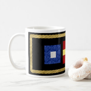 Monogramm der Seesignalflagge für Wasserfarben Tasse