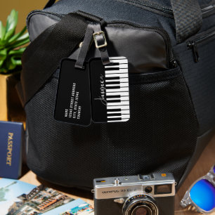 Monogramm der Tastatur für Schwarz und Weiß Gepäckanhänger