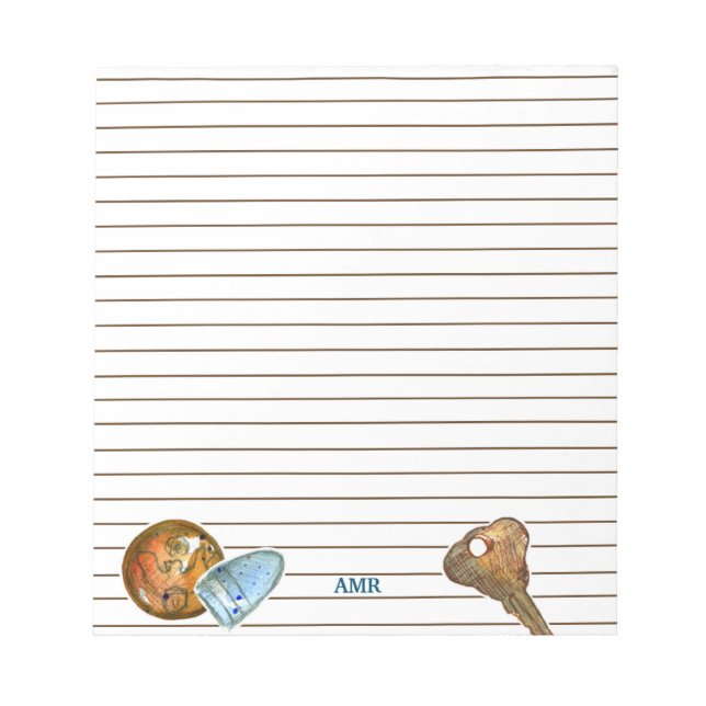 Monogramm der Tasten zum Aufspüren von Metallschät Notizblock (Vorderseite)