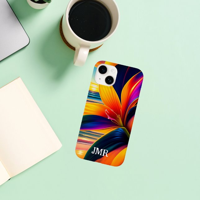 Monogramm der tropischen Paradise-Blume Case-Mate iPhone Hülle (Von Creator hochgeladen)