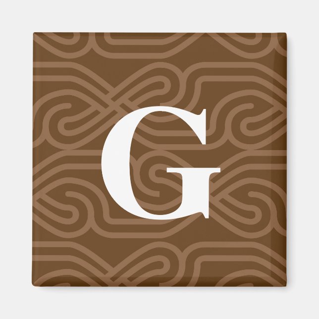 Monogramm der verzierten Knüpfarbeit - Buchstabe G Magnet (Vorne)