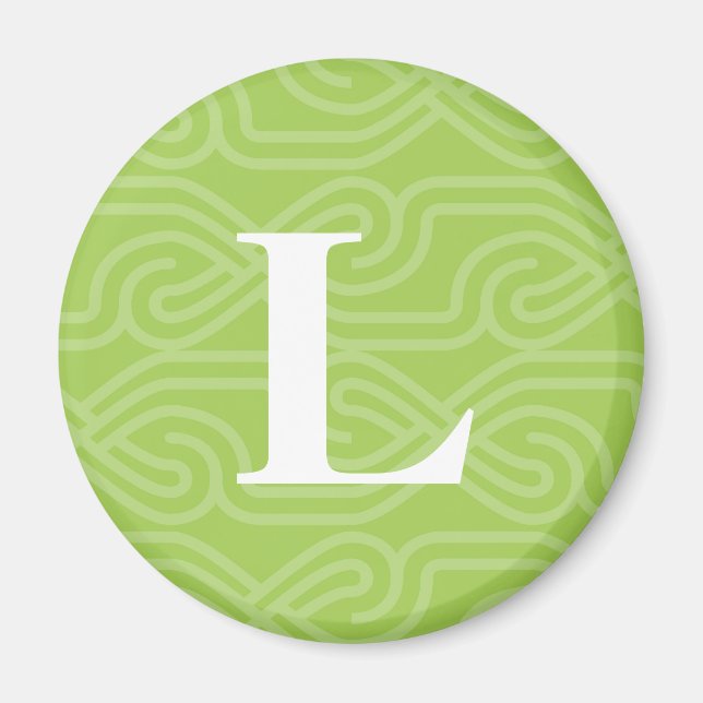 Monogramm der verzierten Knüpfarbeit - Buchstabe L Magnet (Vorne)