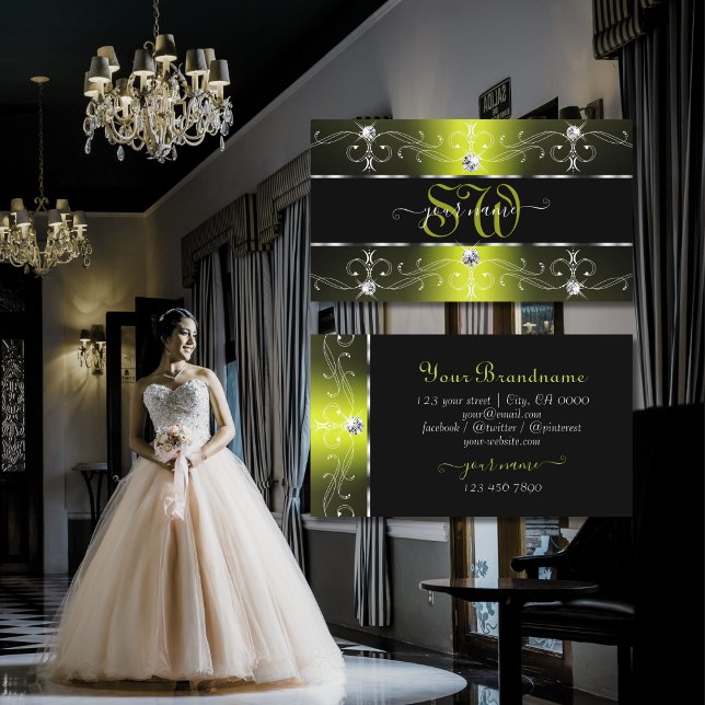 Monogramm der Verzierten, luxuriösen, schwarzen un Visitenkarte (Von Creator hochgeladen)