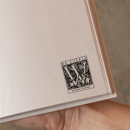 Monogramm der Vintagen Blume Briefbuch Ex Libris Gummistempel