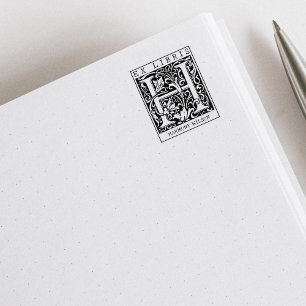 Monogramm der Vintagen Blume Briefbuch Ex Libris Gummistempel