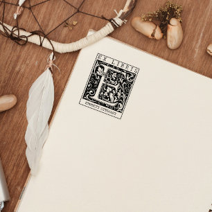 Monogramm der Vintagen Blume Briefbuch Ex Libris Gummistempel