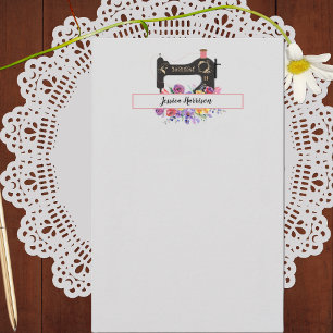 Monogramm der Vintagen Nähmaschine für Flora und Briefpapier