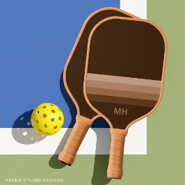 Monogramm der Vintagen Streifen Pickleball Schläger