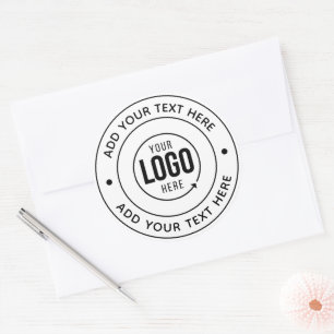 🔘 Monogramm des benutzerdefinierten Logos   Perso Runder Aufkleber