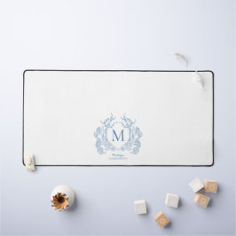 Monogramm des blauen blauen Wappen Schreibtischunterlage