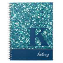 Monogramm des blauen Sparkus-Glitzer