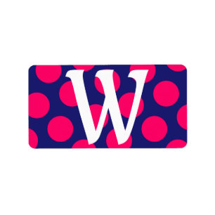 Monogramm des blauen und hellrosa Punktes Mitterna Adressaufkleber