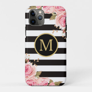 Monogramm des blorfarbenen Schwarzen und Weißen St Case-Mate iPhone Hülle