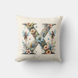 Monogramm des Blumengrabens X Kissen