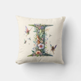 Monogramm des Blumenkohles für Aquarellfarben Lett Kissen