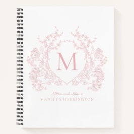 Monogramm des blush-rosa Wappen Notizbuch