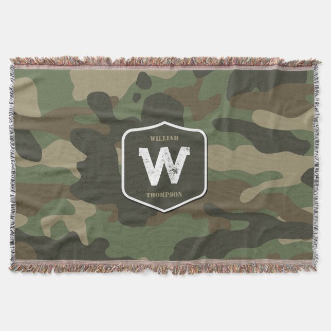 Monogramm des Camouflage Green Camouflage Arms Decke (Vorderseite)