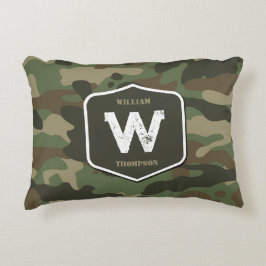 Monogramm des Camouflage Green Camouflage Arms Dekokissen