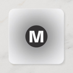 Monogramm des Circle Spot - Gradient - Grau bis We Quadratische Visitenkarte