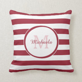 Monogramm des Designers mit fetten Streifen und ro Kissen