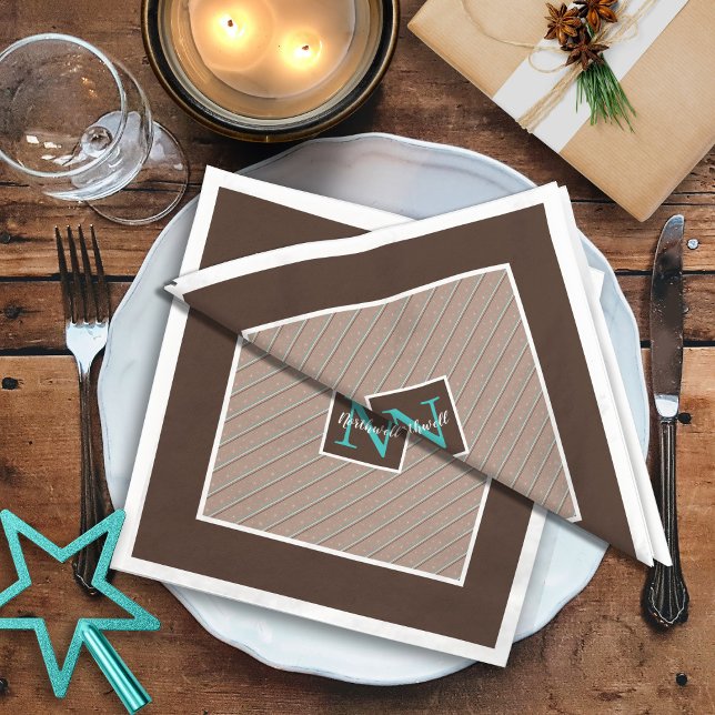 Monogramm des diagonalen Streifenmusters ID596 Serviette (Von Creator hochgeladen)