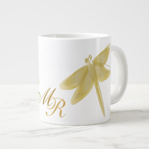 Monogramm des Dragonfly-Designs Jumbo-Tasse