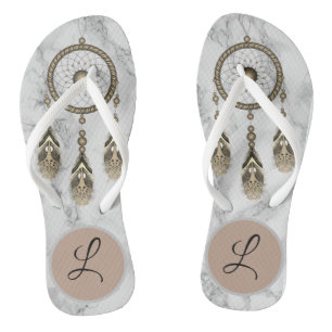 Monogramm des eleganten Goldträumers Flip Flops
