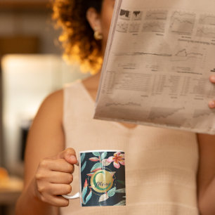 Monogramm des exotischen tropischen Paradieses Kaffeetasse