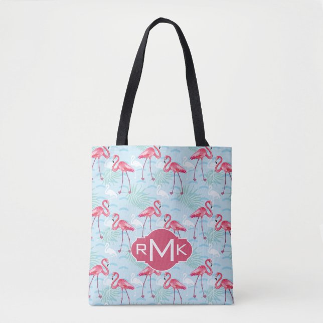 Monogramm des Flamingo-Muster-| (Vorderseite)