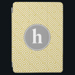 Monogramm des gelben und grauen griechischen Schlü iPad Air Hülle<br><div class="desc">Das stilvolle iPhone-Gehäuse zeichnet sich durch eine elegante und trendige griechische Key- oder Mander-Vektorgrafik aus und kann mit Ihrem Initial,  Monogramm,  Namen oder beliebigen Texten Ihrer Wahl personalisiert werden. Mehr Farben und Stile in unserem Shop erhältlich.</div>