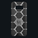 Monogramm des geometrischen Grau- und Silbermuster Case-Mate Samsung Galaxy S8 Hülle<br><div class="desc">Elegantes,  grau-silbergraues,  modernes geometrisches Muster mit individuellem Monogramm</div>