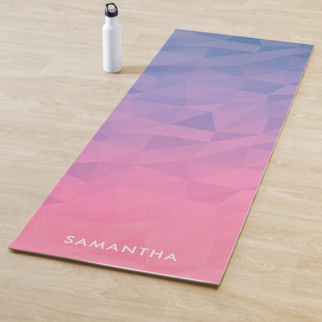 Monogramm des geometrischen Musters lila und rosa Yogamatte (Beispiel)