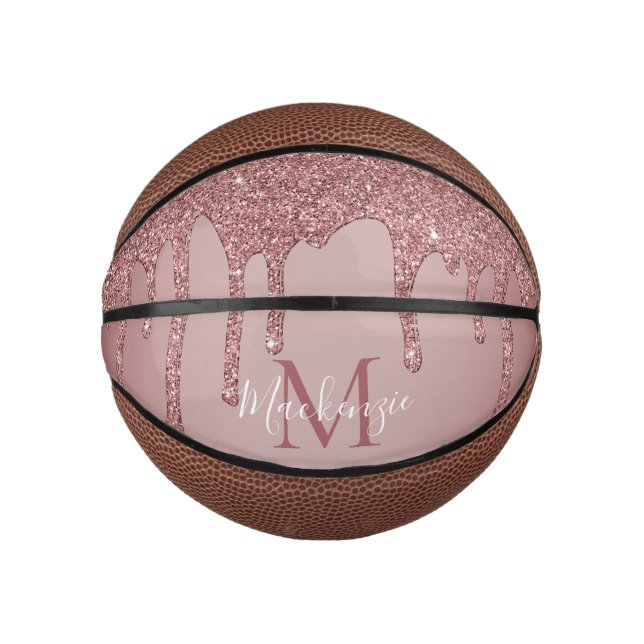 Monogramm des Gold Drilling-Glitzer der niedlichen Mini Basketball (Vorderseite)
