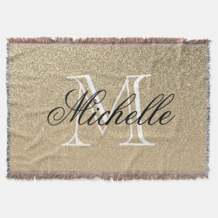 Monogramm des Golden Glitzer Decke
