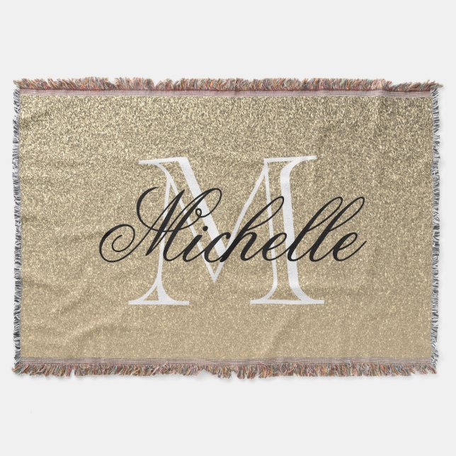Monogramm des Golden Glitzer Decke (Vorderseite)