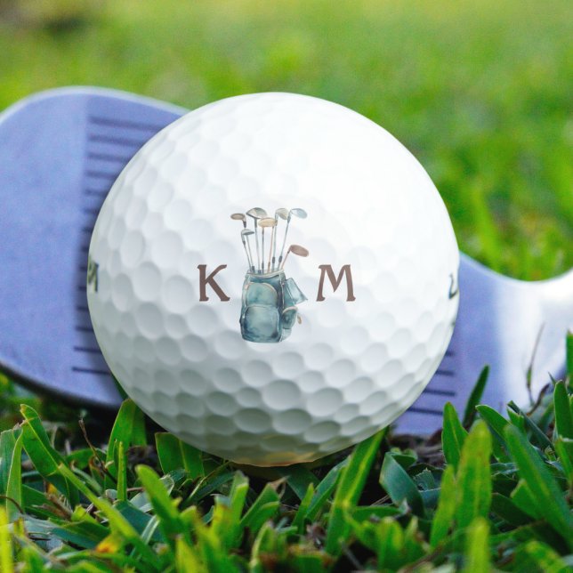 Monogramm des Golftages Personalisiert Modernes Lä Golfball (Von Creator hochgeladen)