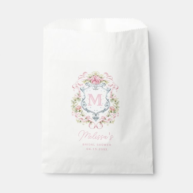 Monogramm des grandmillennialen Wappen | Bridal Geschenktütchen (Vorderseite)