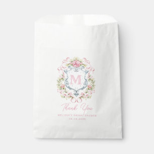 Monogramm des grandmillennialen Wappen Bridal Geschenktütchen