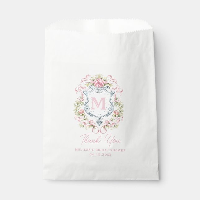 Monogramm des grandmillennialen Wappen | Bridal Geschenktütchen (Vorderseite)
