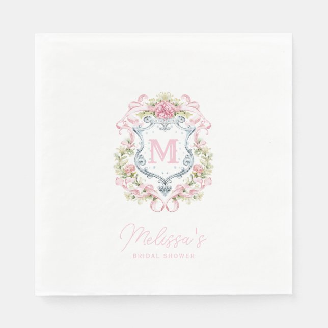Monogramm des grandmillennialen Wappen | Bridal Serviette (Vorderseite)