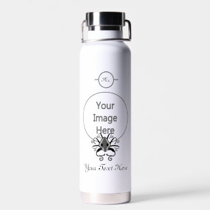 Monogramm des grauen Tintenfischs Trinkflasche