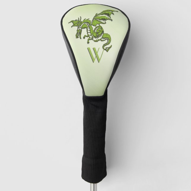 Monogramm des grünen Kampfdrachen Golf Headcover (Vorderseite)
