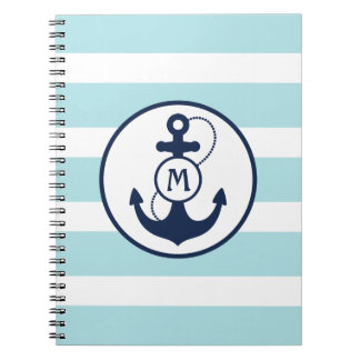 Monogramm des hellblauen Nauches Notizblock