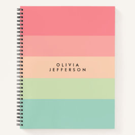 Monogramm des horizontalen Farbblocks Notizbuch