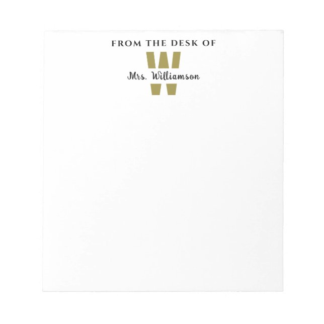 Monogramm des Individuellen Namens des Lehrers vom Notizblock (Vorderseite)