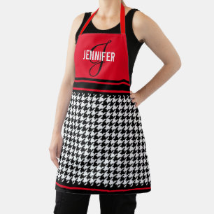 Monogramm des individuellen Namens Schwarz/Weiß Schürze