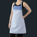 Monogramm des Jarons mit weißem Ingwer-Blau Schürze<br><div class="desc">Diese Schürze - die ein schönes Brautparty oder ein Hochzeitsgeschenk machen würde - ist mit einem handgemalten Aquarell-Monogramm-Ingwer-Muster-Hintergrund versehen. Die Frontblende bietet Platz für den Christlichen Namen und den Nachnamen des Empfängers (Sie können diese Leerzeichen jedoch für jeden beliebigen Text verwenden).</div>