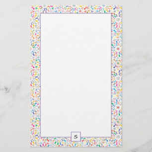 Monogramm des Kaleidoskop-Muster-  Briefpapier